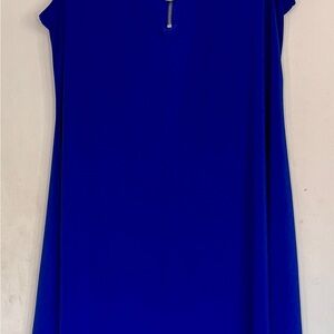 MSK Royal Blue Women's Dress Sleeveless Elegant, Flirty, big Zip detail in front
